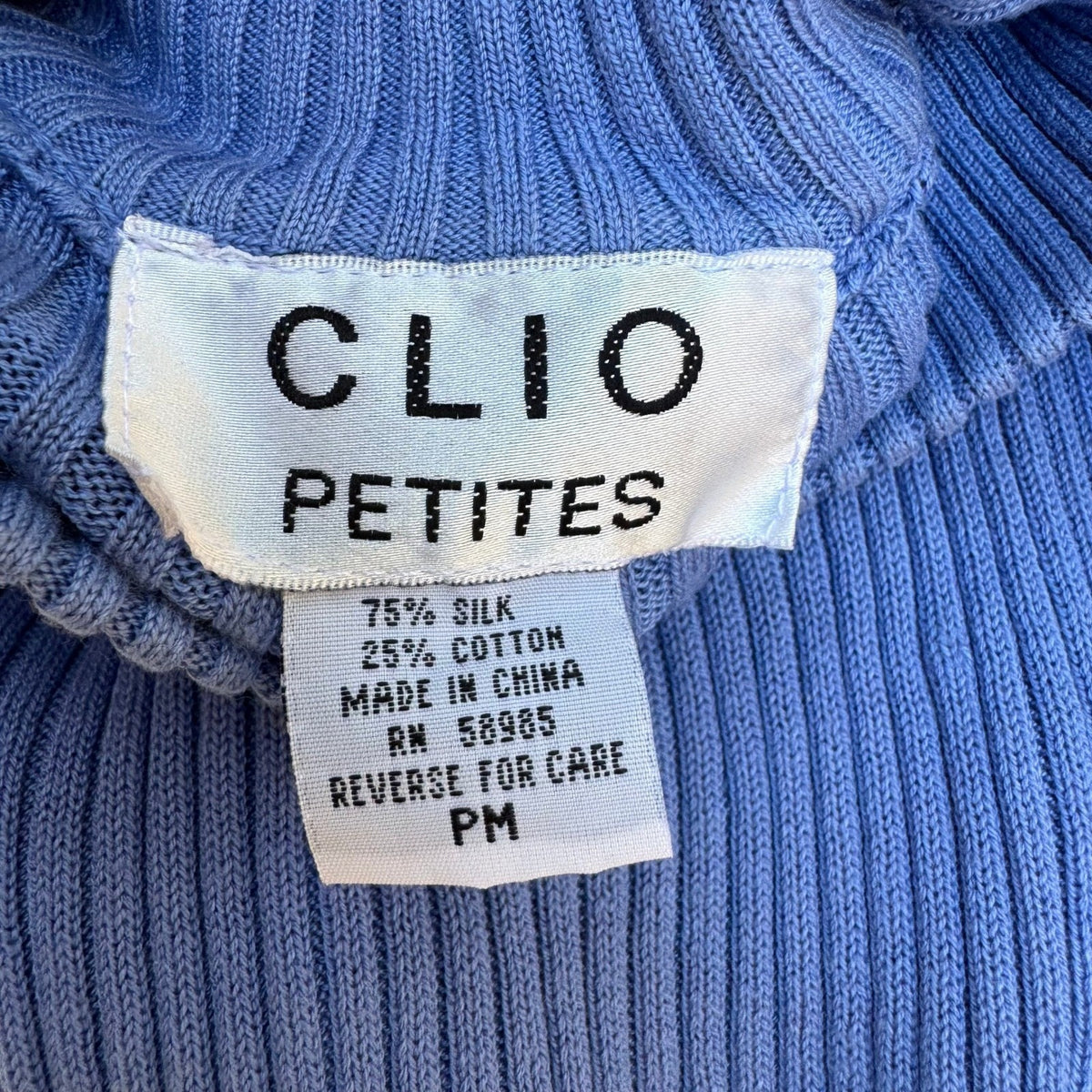 Clio Vintage Y2K 90s Silk Cotton Preppy Ribbed Mock Neck Sleeveless Knit Sweater