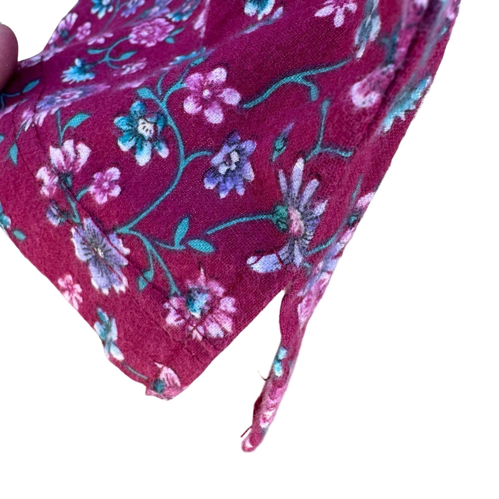 Jockey Pajama Pants Womens XL Burgundy Floral Drawstring Loungewear Cottagecore