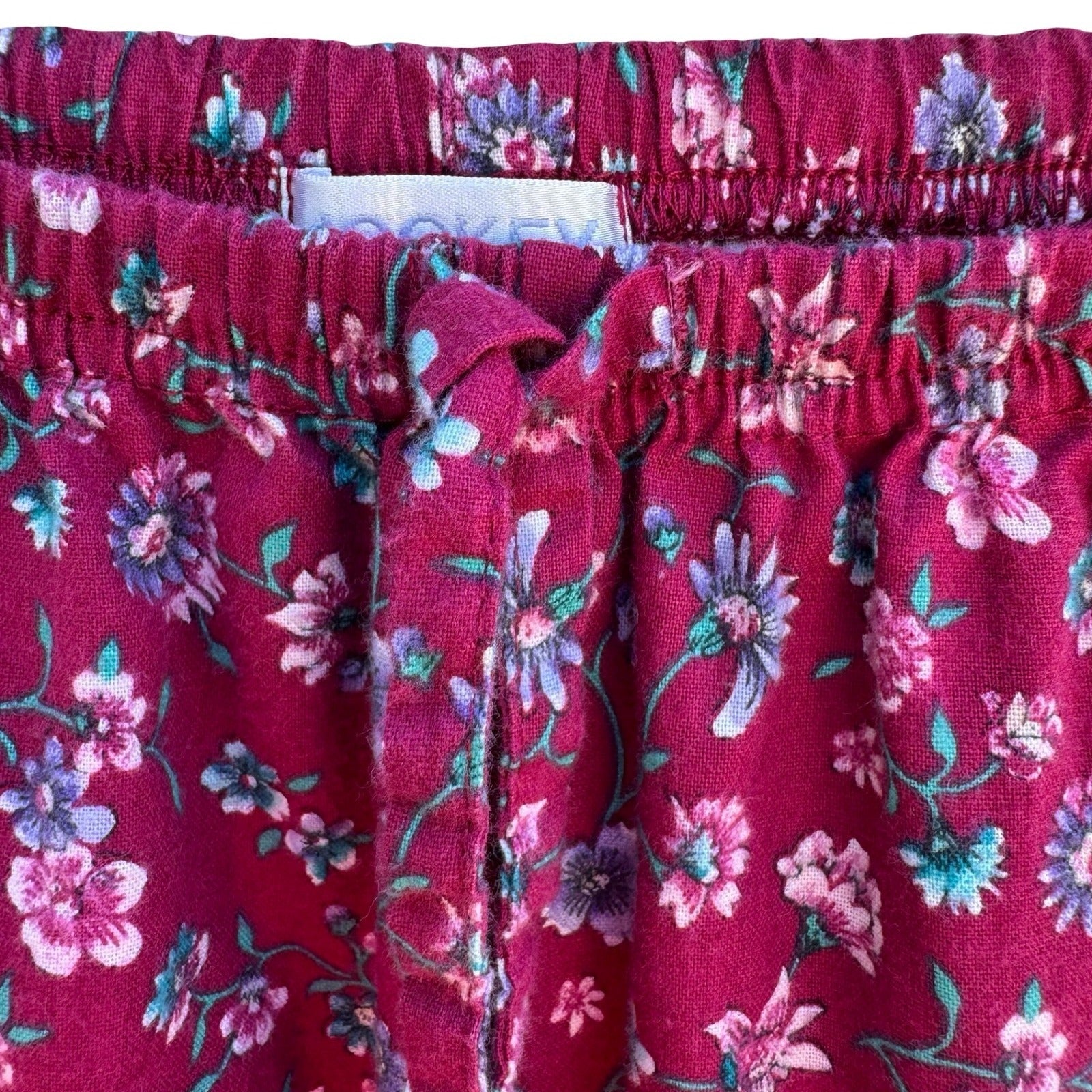 Jockey Pajama Pants Womens XL Burgundy Floral Drawstring Loungewear Cottagecore