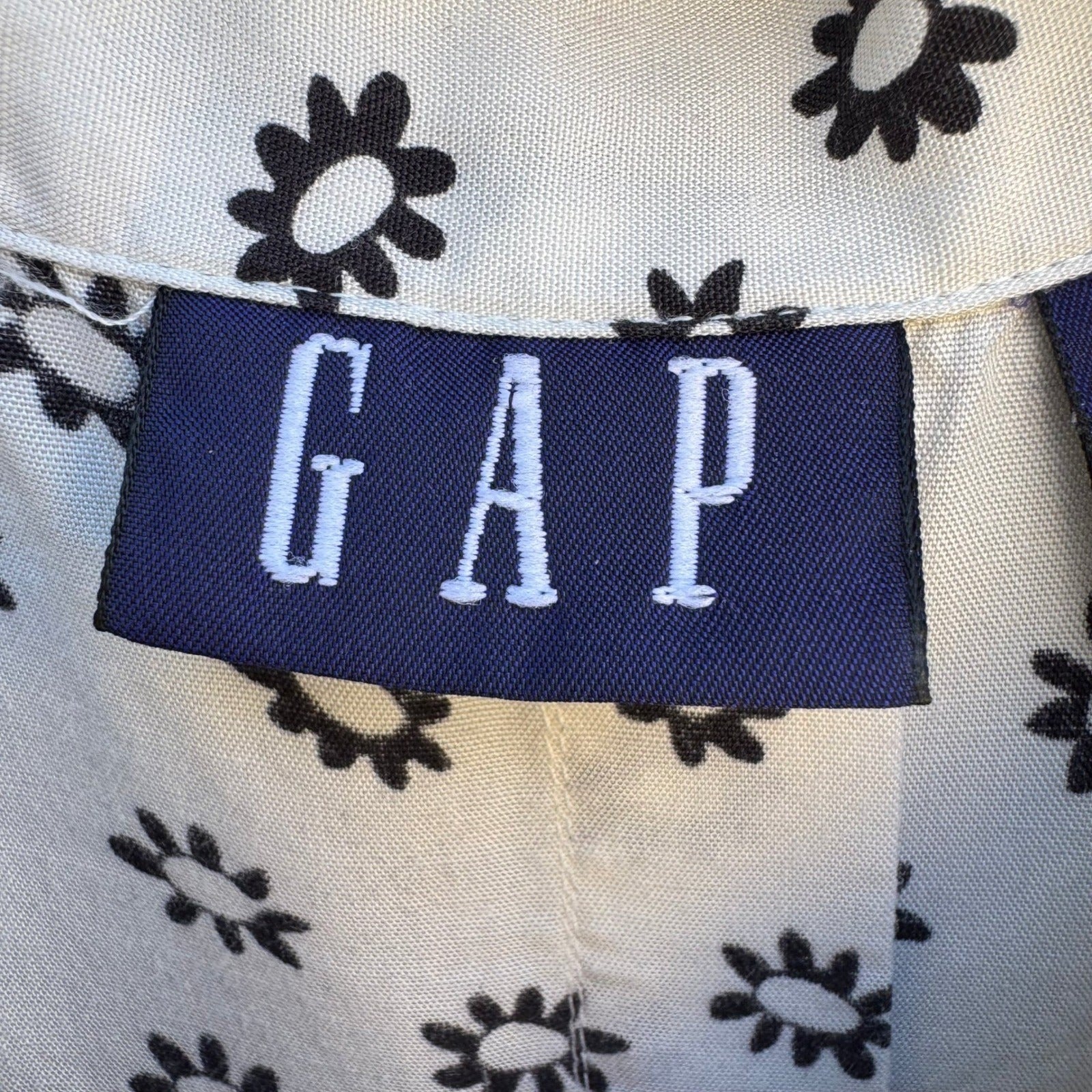 Gap Vintage 90s Minimalist Cottagecore Sleeveless Blouse Floral Daisy Womens L