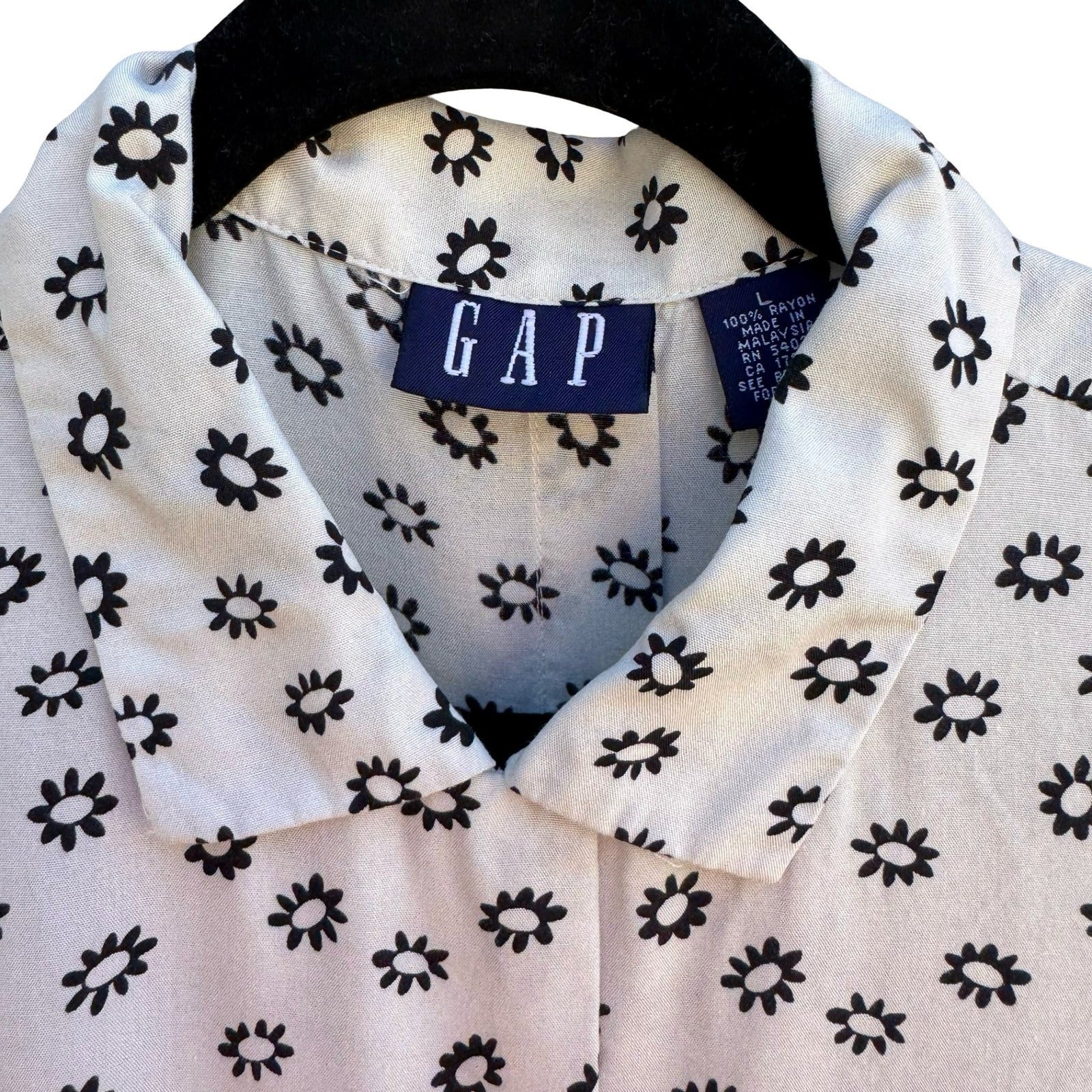 Gap Vintage 90s Minimalist Cottagecore Sleeveless Blouse Floral Daisy Womens L