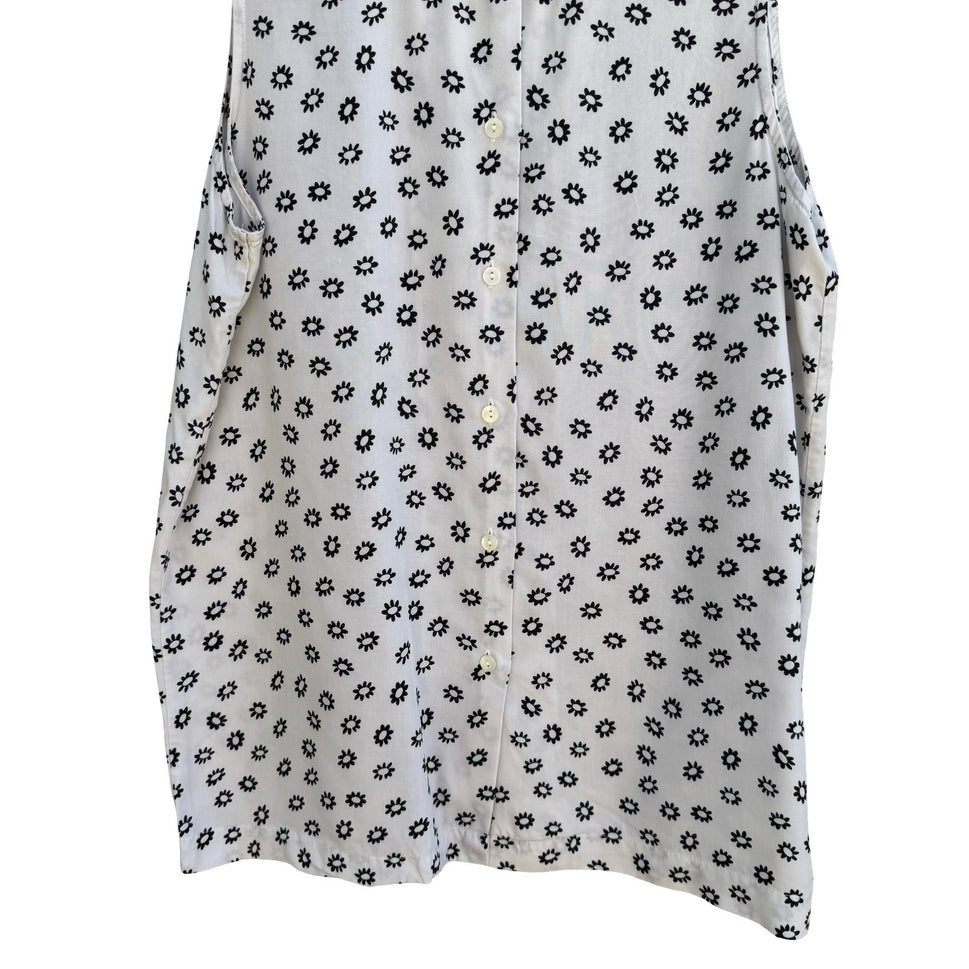 Gap Vintage 90s Minimalist Cottagecore Sleeveless Blouse Floral Daisy Womens L