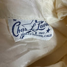 Switch Chas L Lewis Hollywood Vintage Cream Floral Lace Satin Trim Pearl Button Blouse 2 image