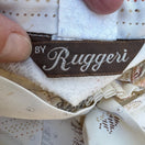 Switch Ruggeri Vintage Neck Bow Blouse Cream Floral Stripe Ruffle Neck Long Sleeve Top 2 image