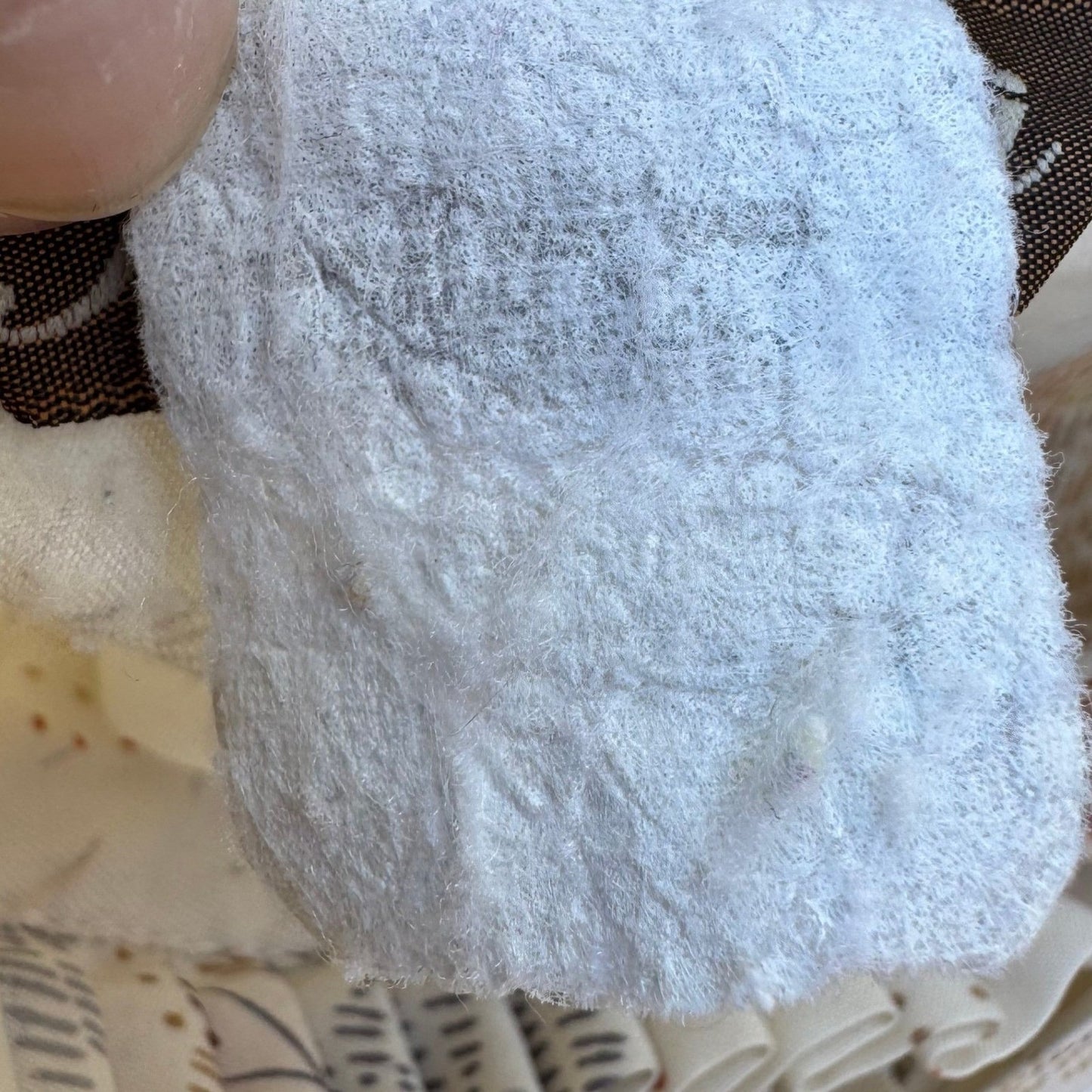 Ruggeri Vintage Neck Bow Blouse Cream Floral Stripe Ruffle Neck Long Sleeve Top