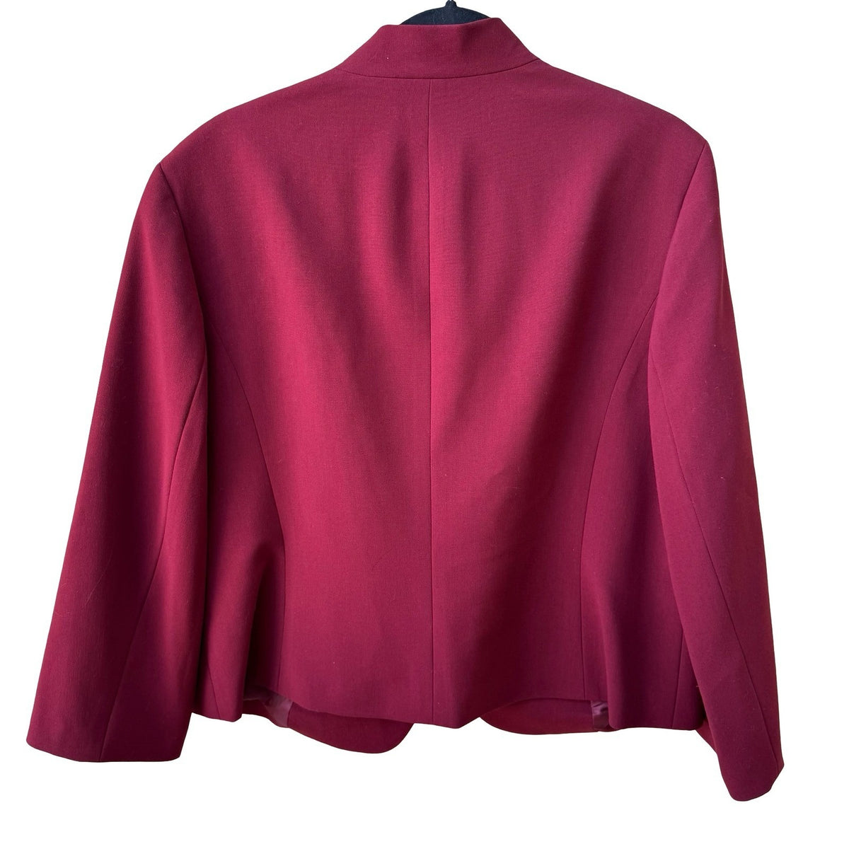 Nine West Professional Minimalist Zipper Accent Career Blazer Burgundy 16 NEW
