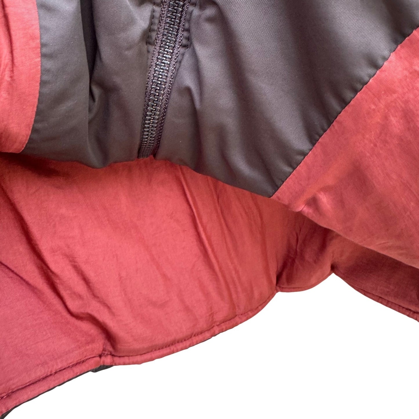 Perry Ellis Mens Chevron Quilted Puffer Jacket Dark Brown Full Zip Stand Collar