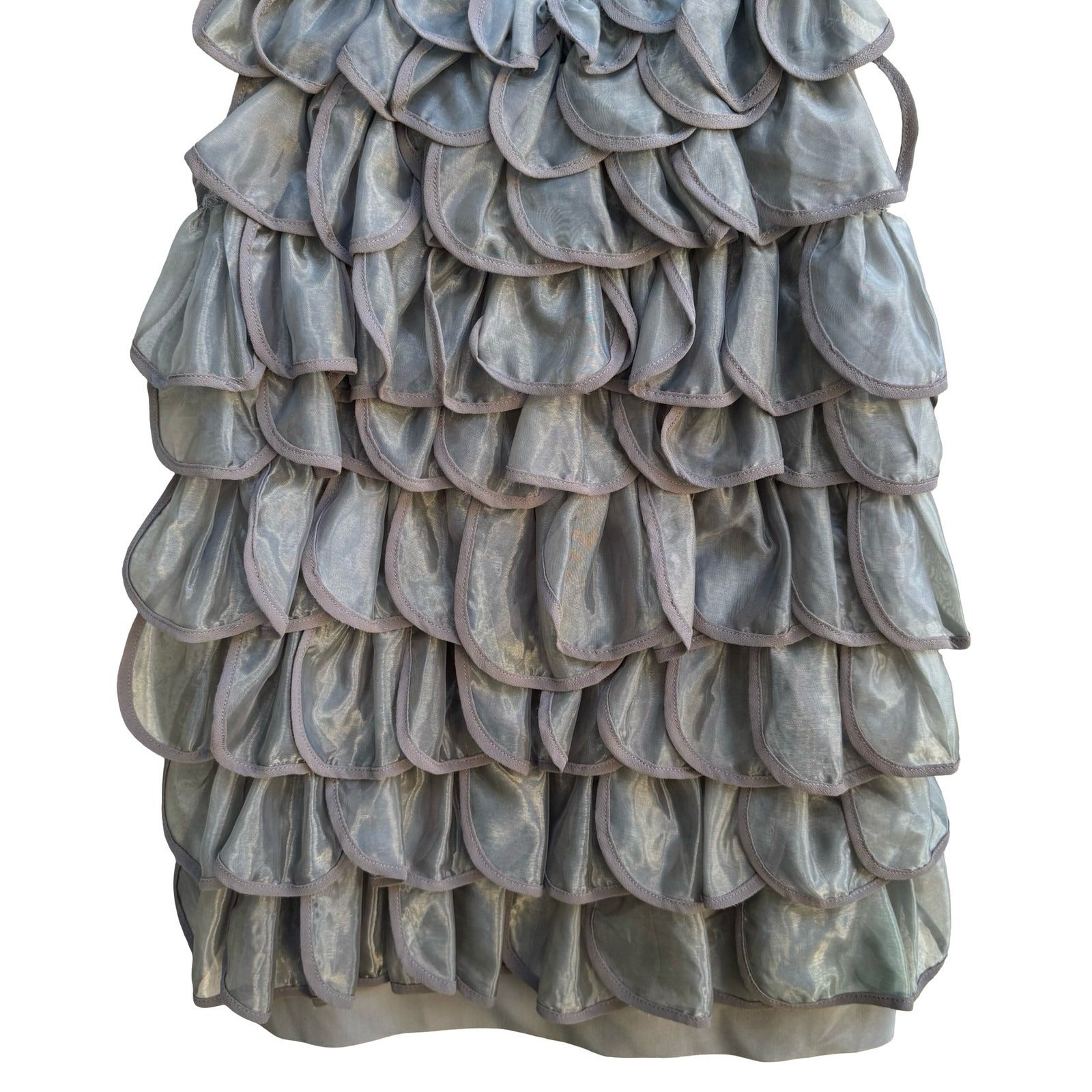 Twelve by Twelve Y2K Avant Garde Mermaidcore Tiered Ruffle Sleeveless Blouse XS