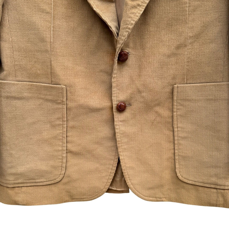Sears The Corduroy Collection Vintage Tan Blazer Sport Coat Mens 40S 70s Retro