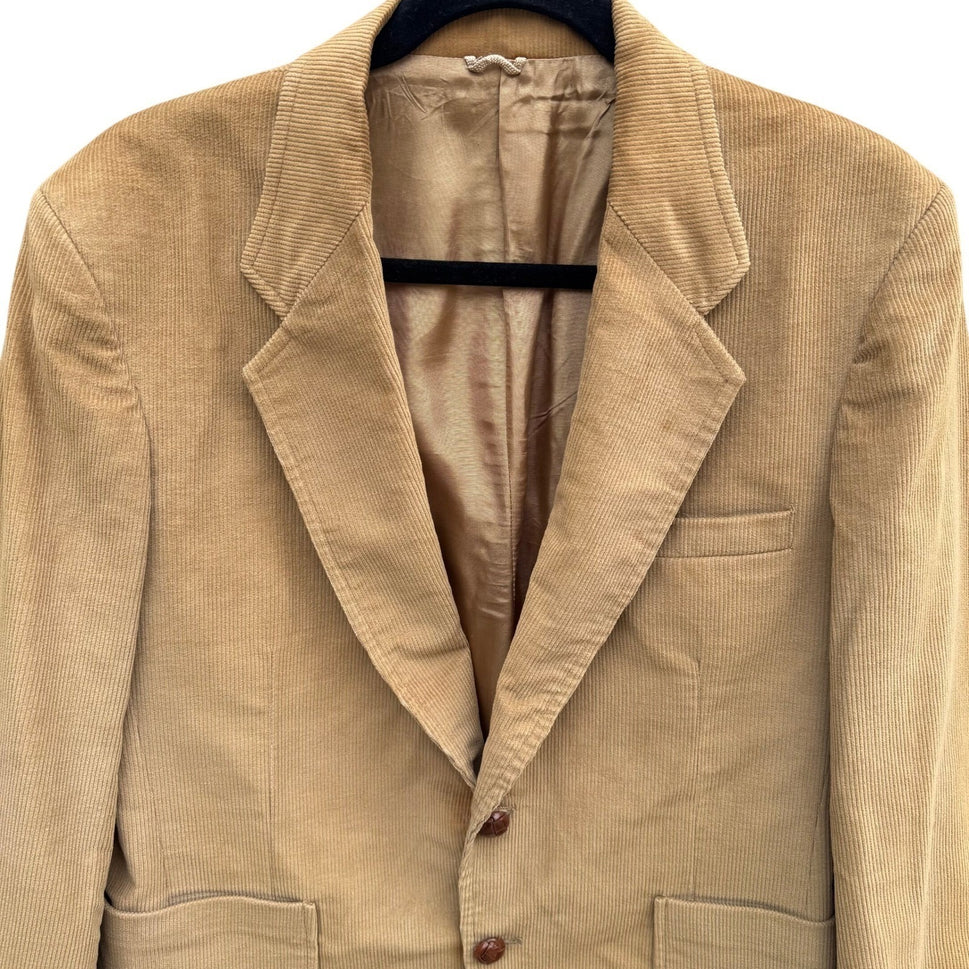 Sears The Corduroy Collection Vintage Tan Blazer Sport Coat Mens 40S 70s Retro