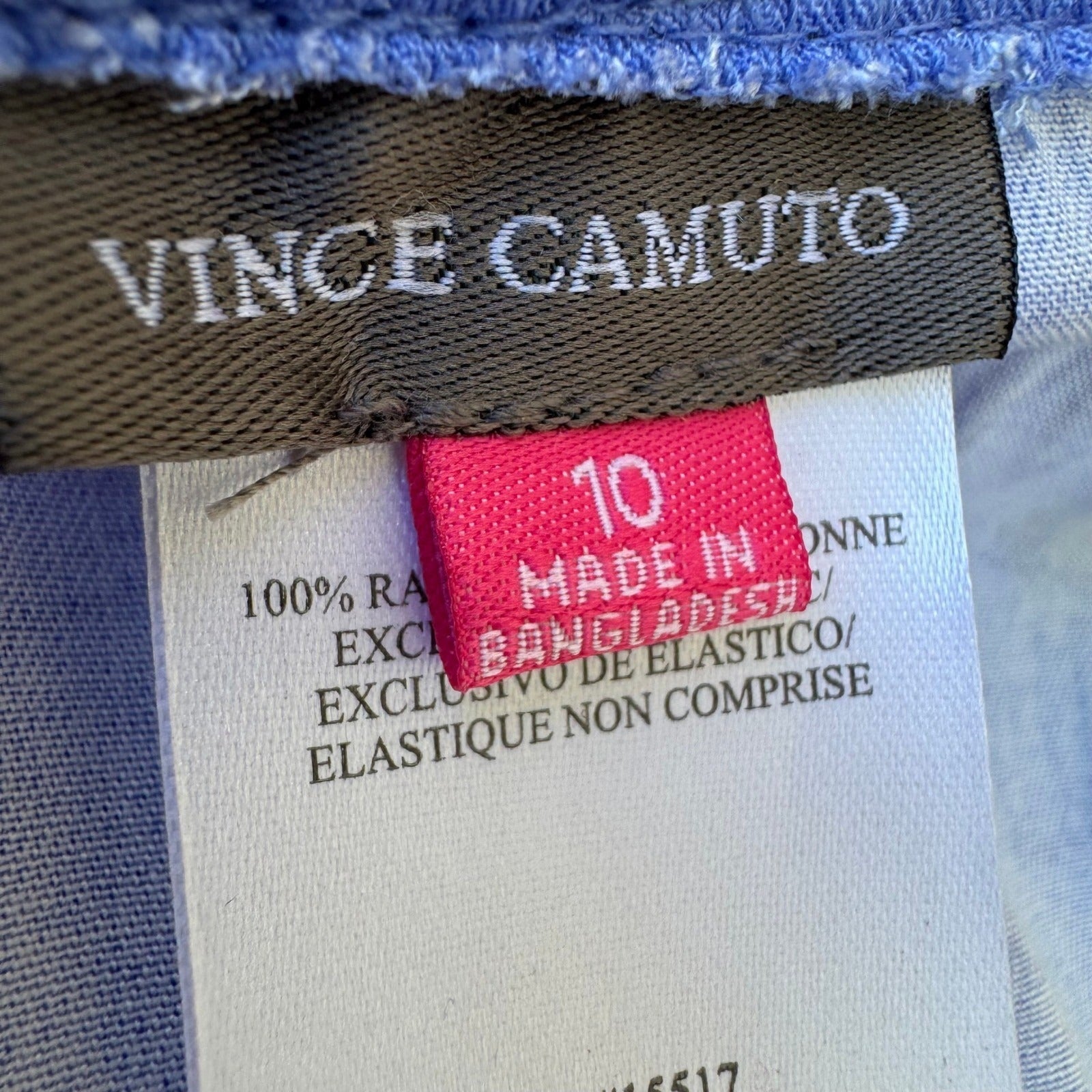Vince Camuto Tropical Smocked Open Cross Back Midi Dress Blue 10 Boho Coastal