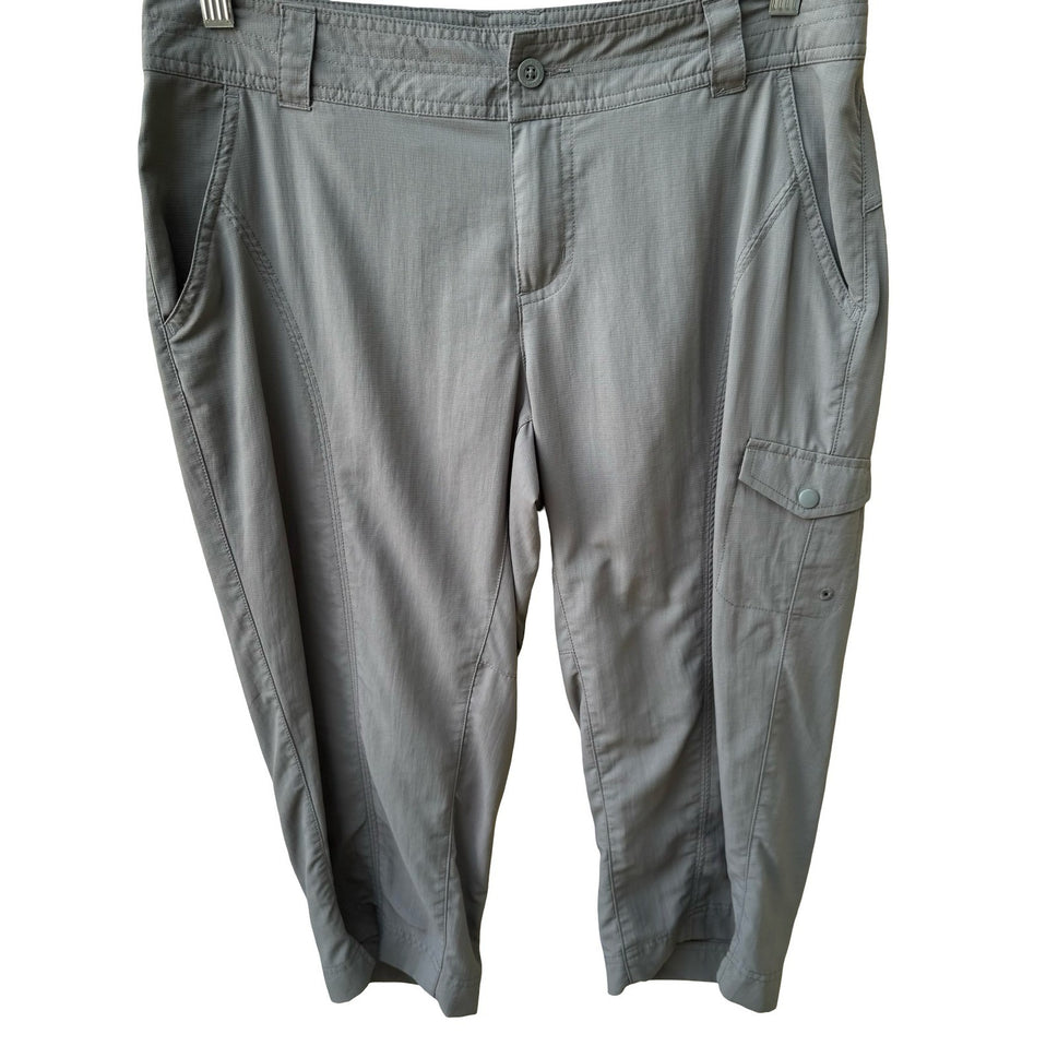 Columbia Outdoor Activewear Cargo Hiking Gorpcore Capri Pants Gray Womens 8