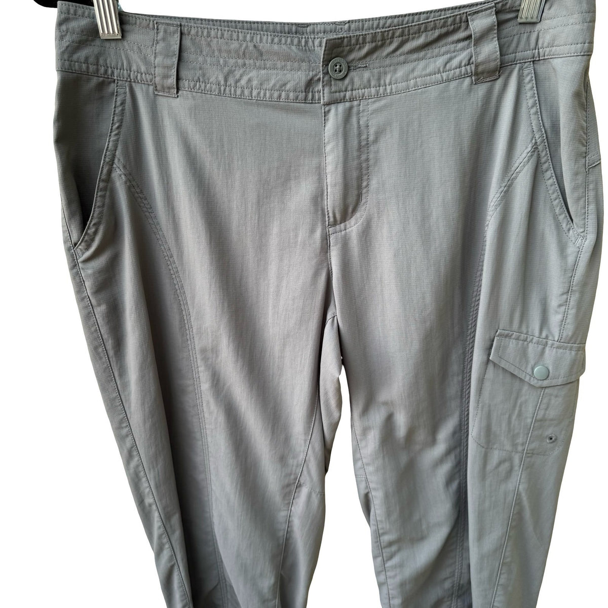 Columbia Outdoor Activewear Cargo Hiking Gorpcore Capri Pants Gray Womens 8