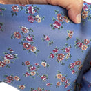 Switch RJ Stevens Petites Vintage Womens Festival Blue Floral Short Sleeve Romper 10 2 image