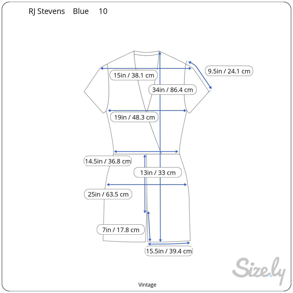 RJ Stevens Petites Vintage Womens Festival Blue Floral Short Sleeve Romper 10