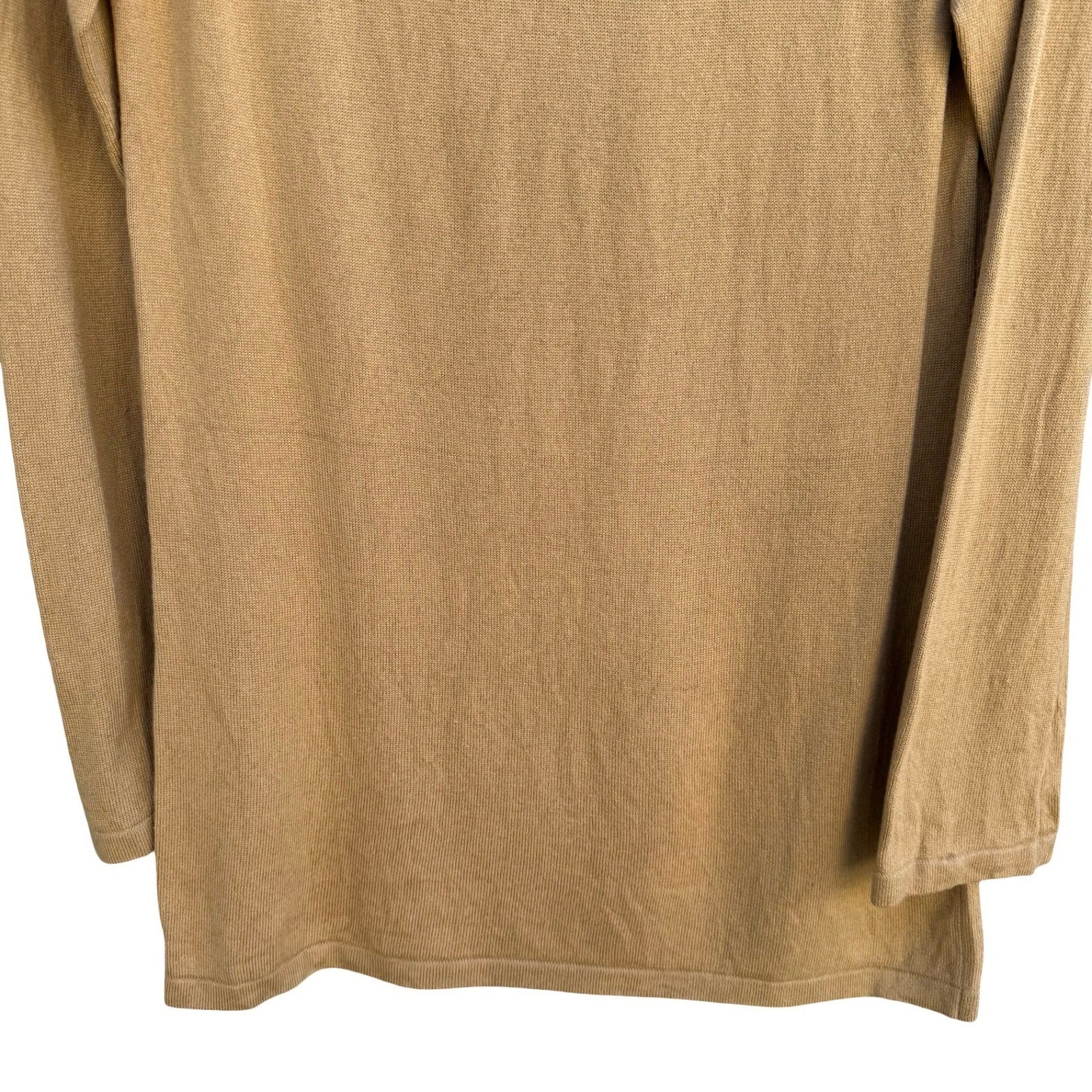 Randolph Duke The Look Silk Cashmere Blend Crew Neck Sweater Camel Tan Small