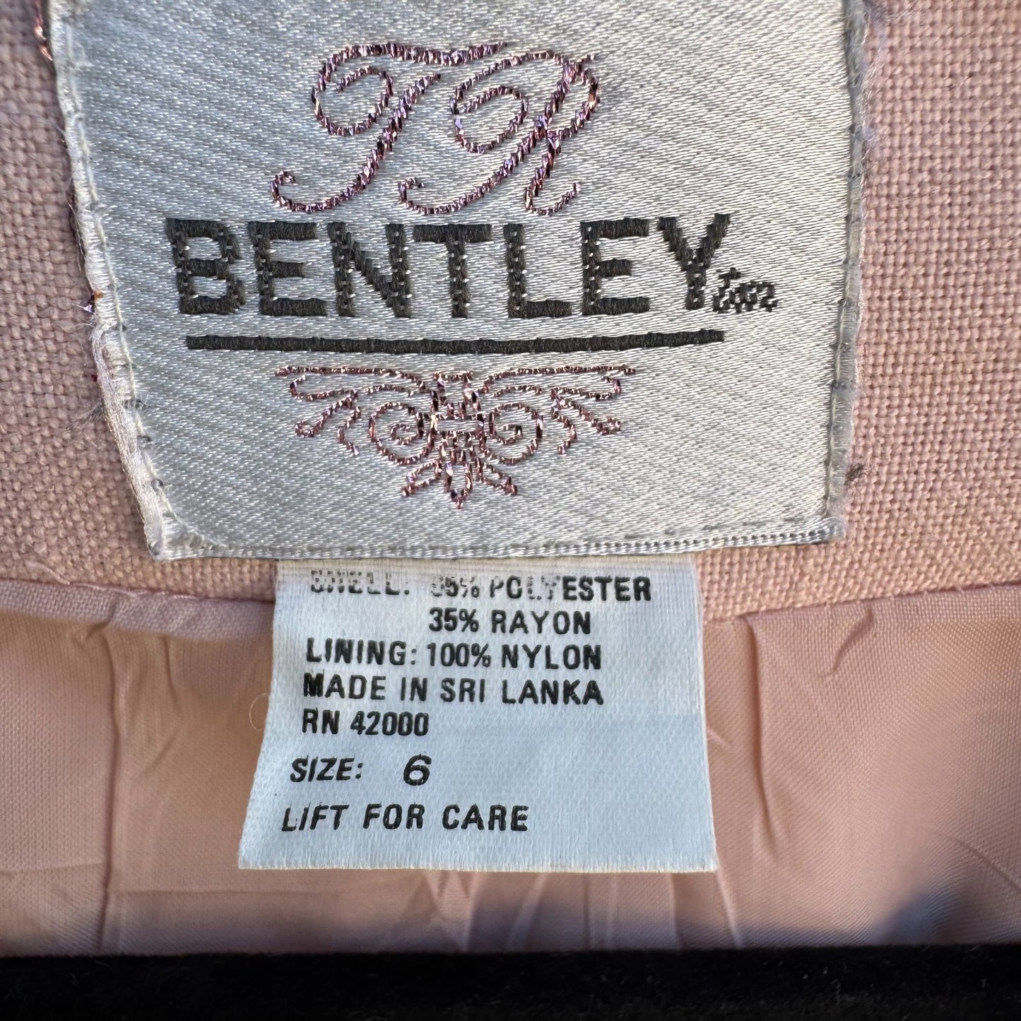 Bentley Vintage 80s Womens Pastel Pink Double-Breasted Preppy Blazer Jacket 6