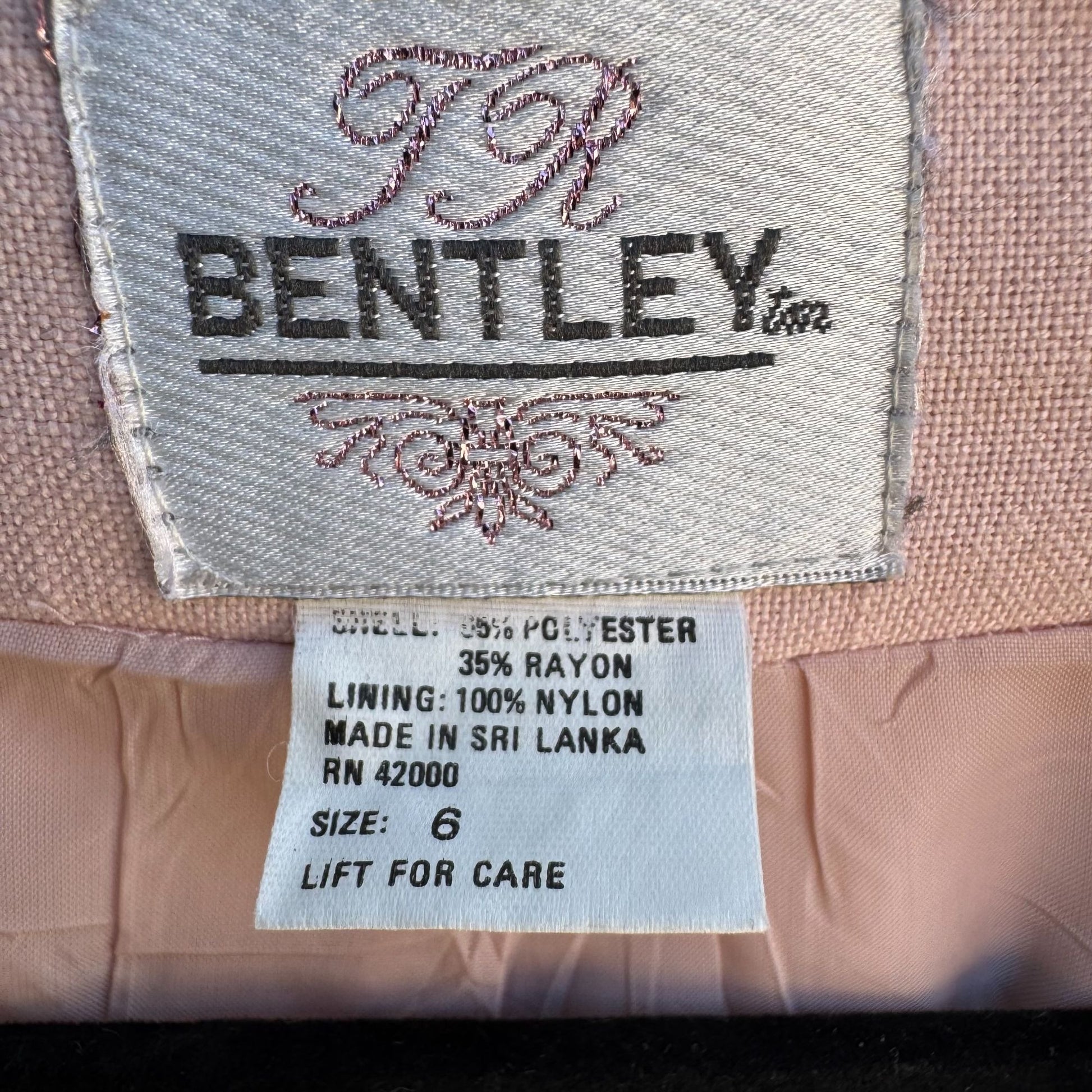 Bentley Vintage 80s Womens Pastel Pink Double-Breasted Preppy Blazer Jacket 6