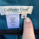 Switch Coldwater Creek Silk Old Money Teal Blazer Womens Preppy Regency Button Jacket 16 2 image