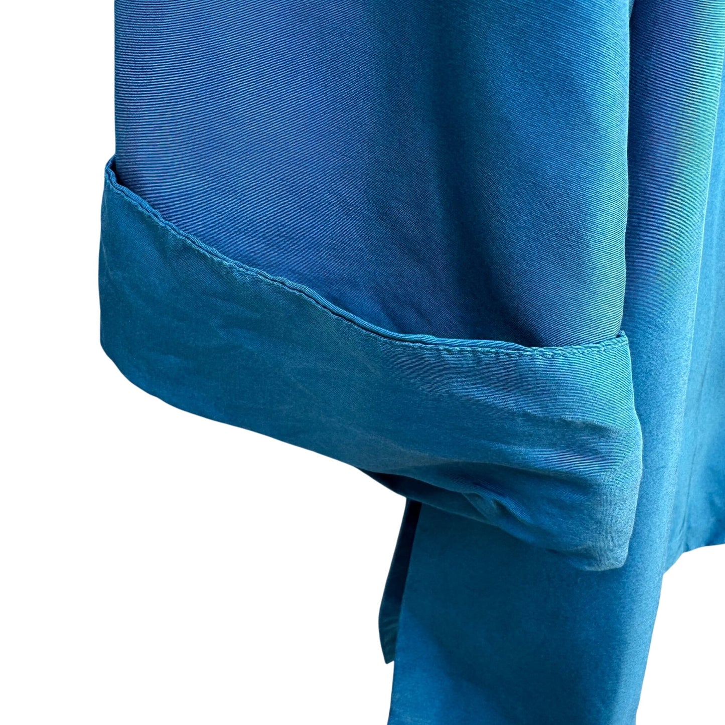 Coldwater Creek Silk Old Money Teal Blazer Womens Preppy Regency Button Jacket 16