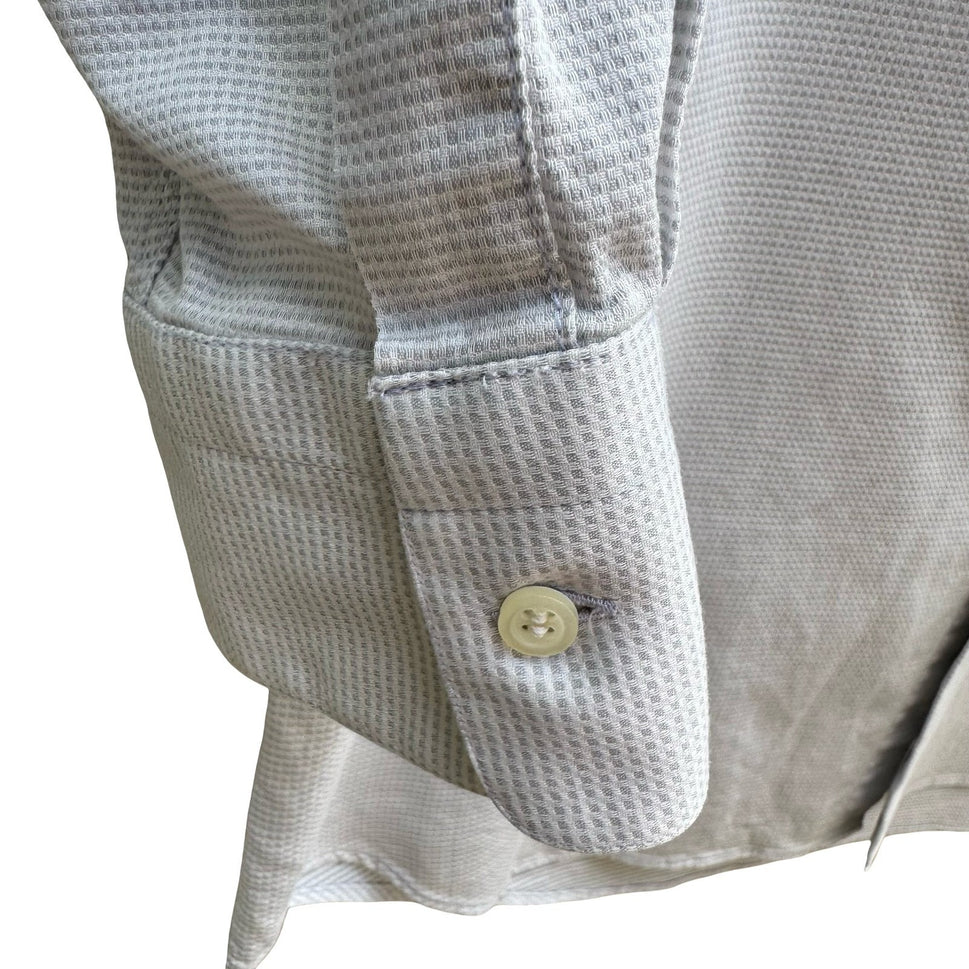 Hugo Boss Minimalist Professional Luxury Micro Check Textured Dress Shirt Grey