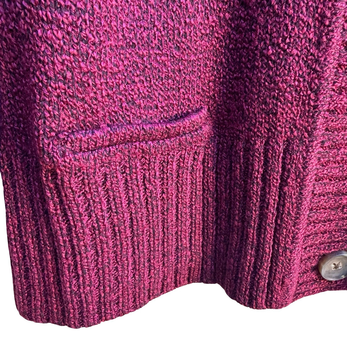 Karen Scott Marled Knit Layering Polo Collar Cardigan Merlot Red Women L NEW