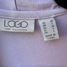 Switch LOGO Lori Goldstein Layering Minimalist Open Satin Hem Cardigan Purple M NEW 2 image