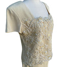 Switch Becky Bisoulis Neiman Marcus Vintage Women&#39;s Beaded Lace Cream 3 Piece Dress Set 2 image