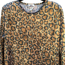 Switch Superline Vintage Women&#39;s Velour Retro Leopard Print Long Sleeve Shirt - OS 2 image