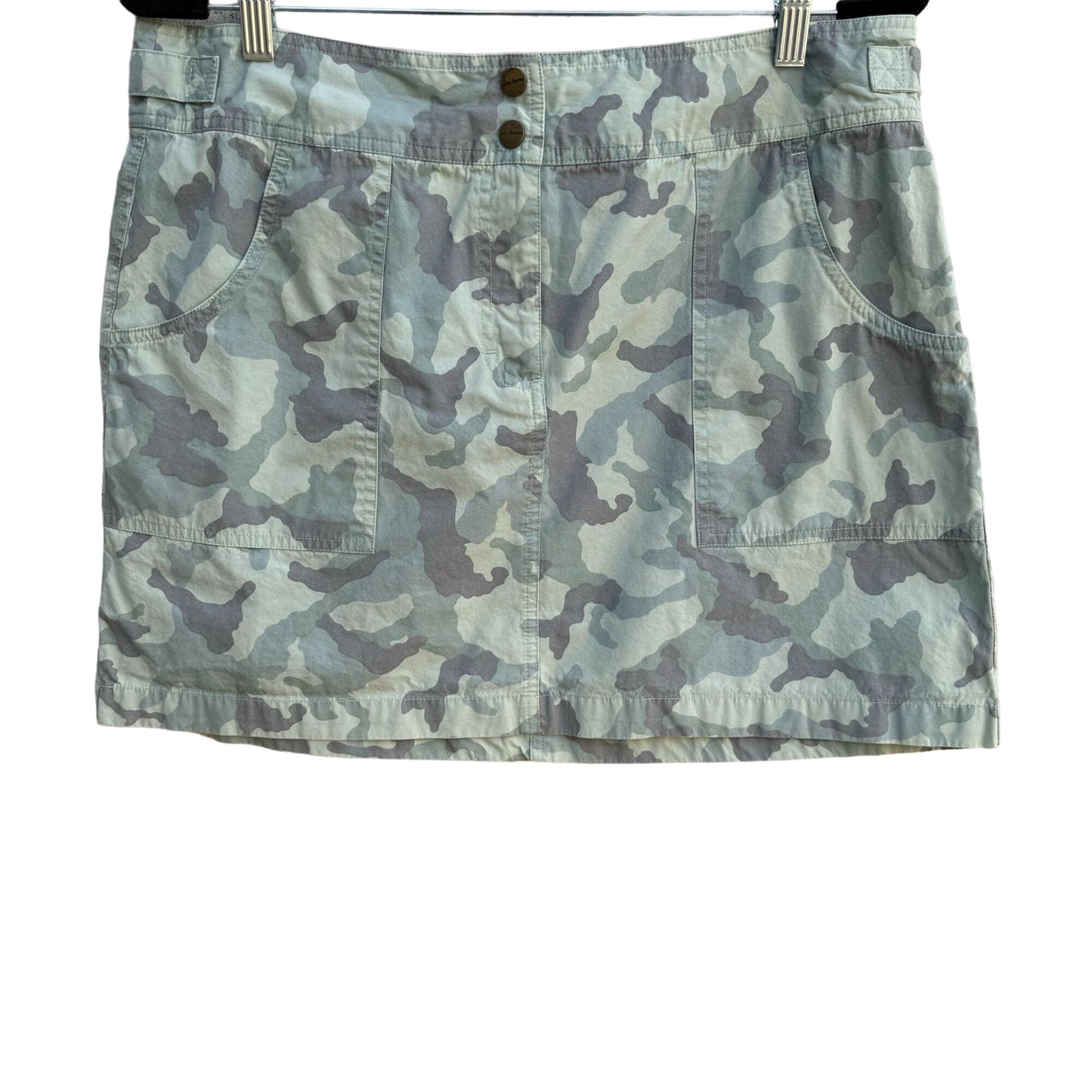 Daisy Fuentes Camo Print Womens Front Pockets Adjustable Waist Mini Skirt - 12