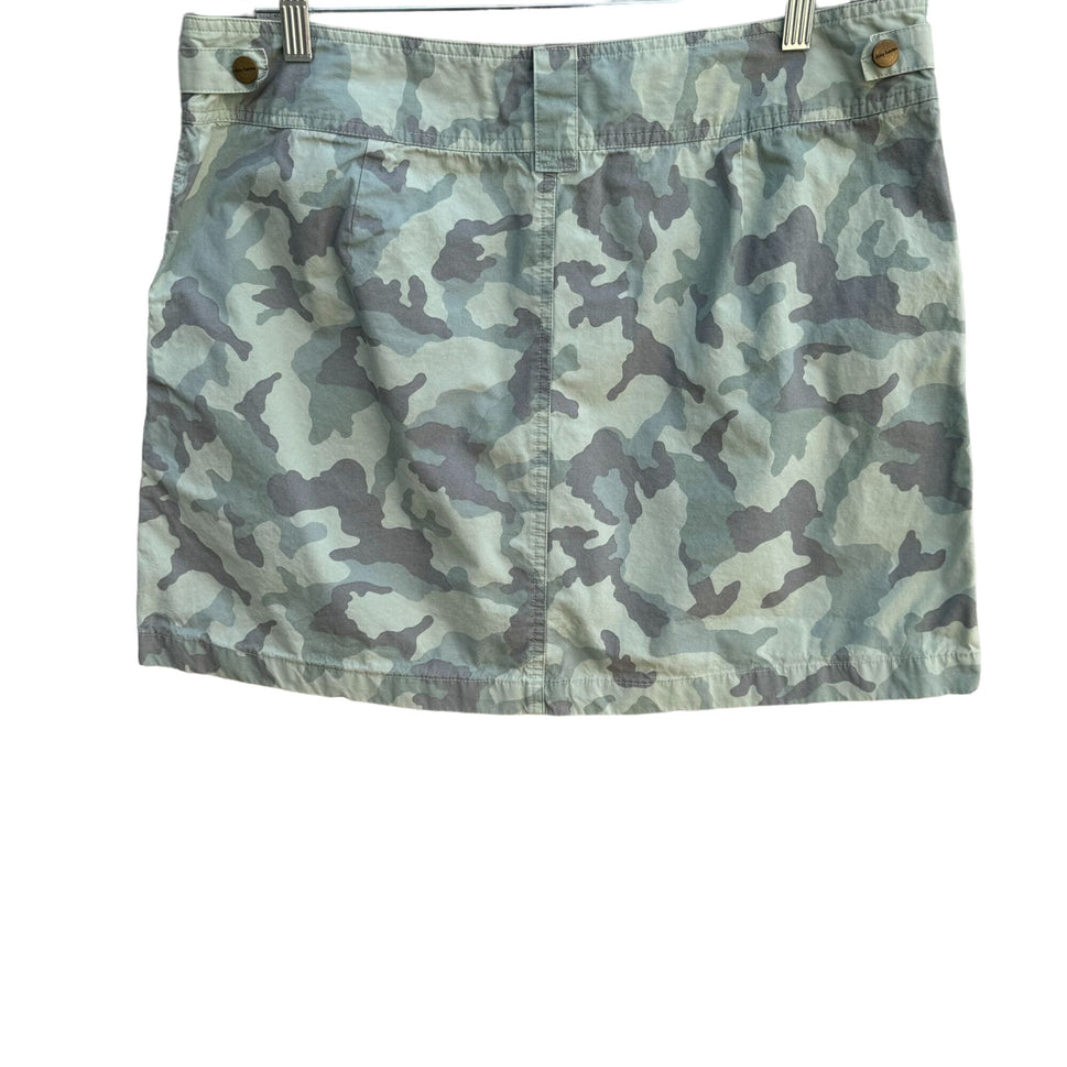 Daisy Fuentes Camo Print Womens Front Pockets Adjustable Waist Mini Skirt - 12