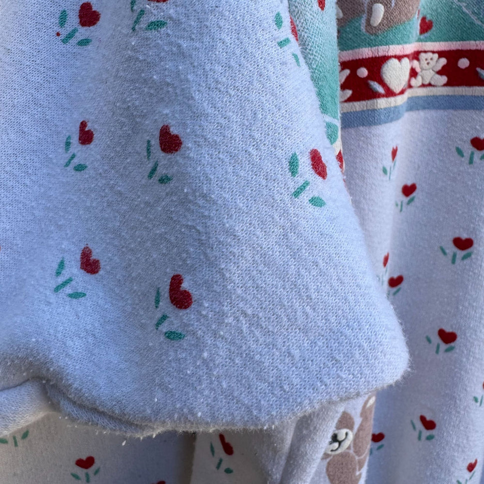 Spumoni By Franco Vintage Cottage Granny Teddy Bear Dog Puff Print Sweatshirts