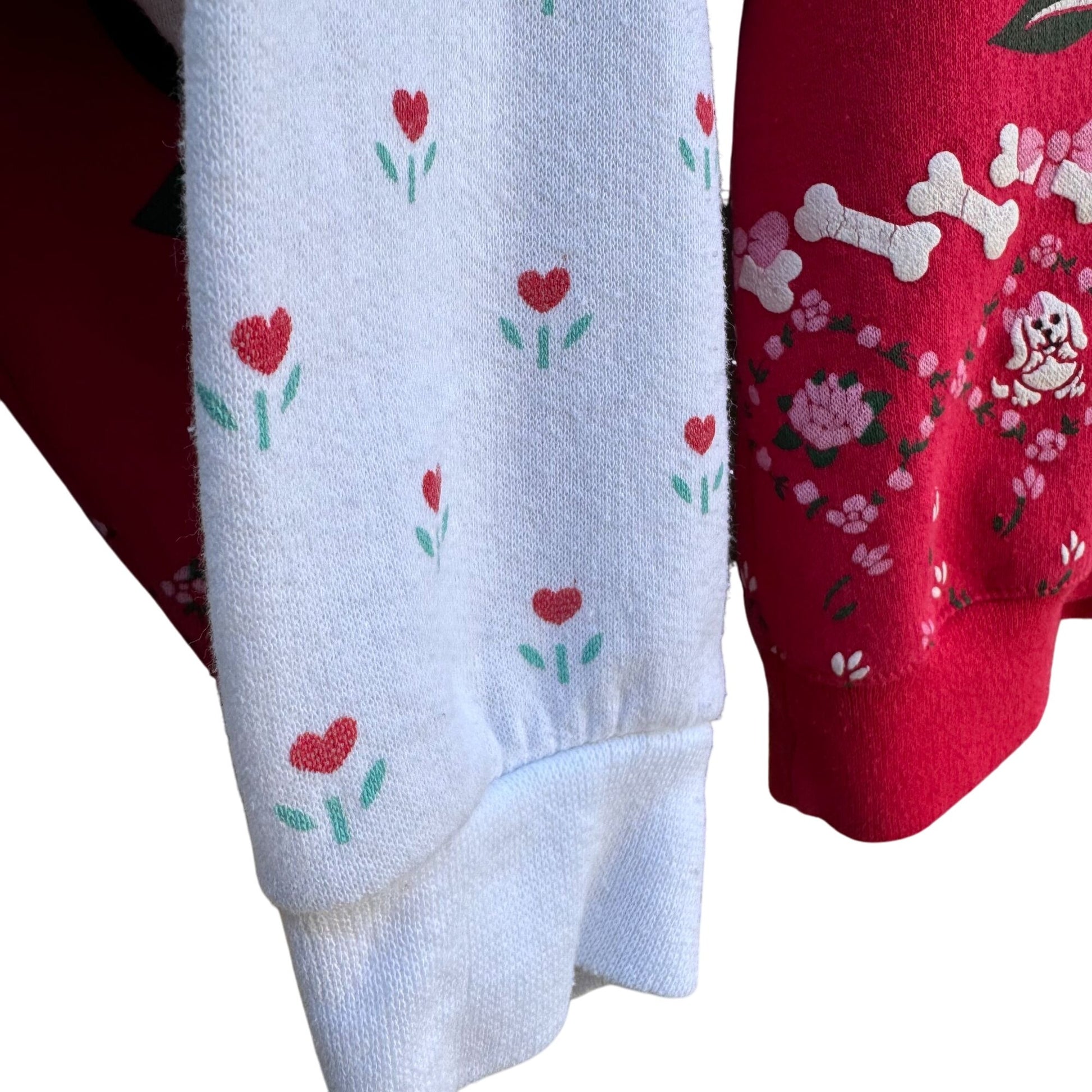 Spumoni By Franco Vintage Cottage Granny Teddy Bear Dog Puff Print Sweatshirts