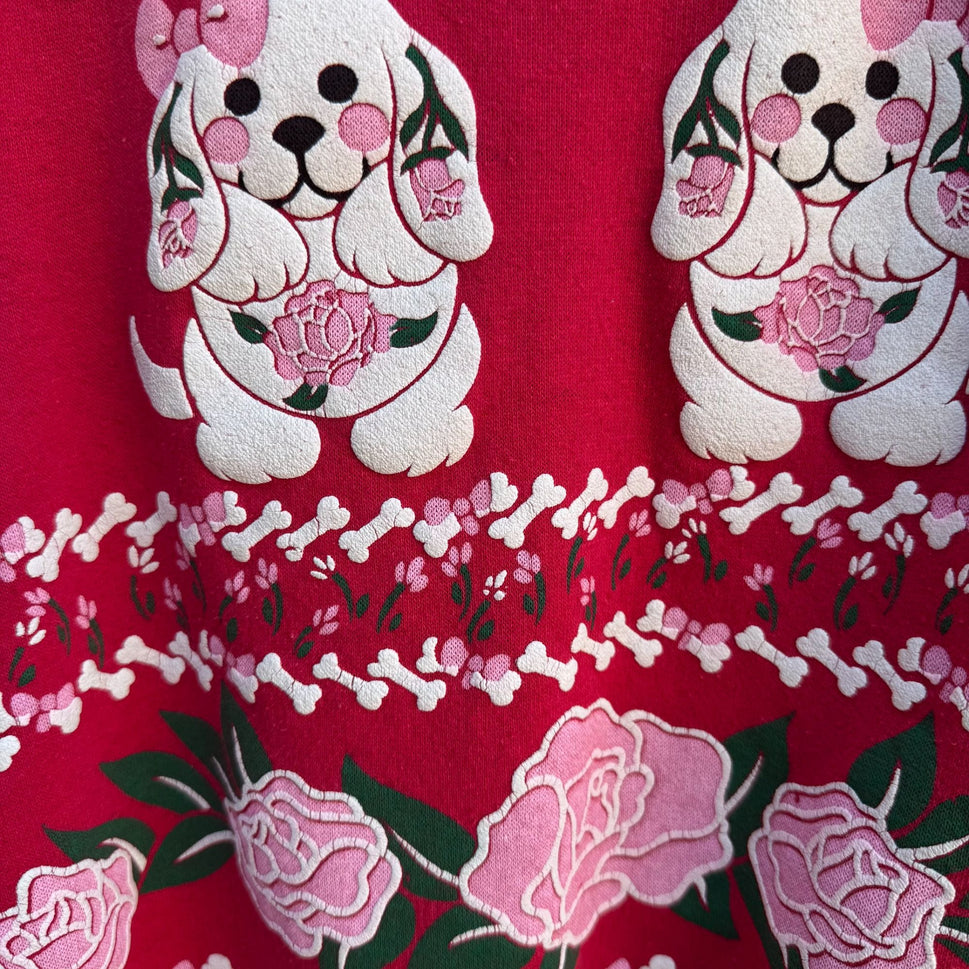 Spumoni By Franco Vintage Cottage Granny Teddy Bear Dog Puff Print Sweatshirts