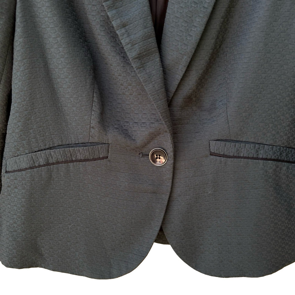 The Limited Textured Corporate Blazer Career Jacket Minimalist Teal Womens M