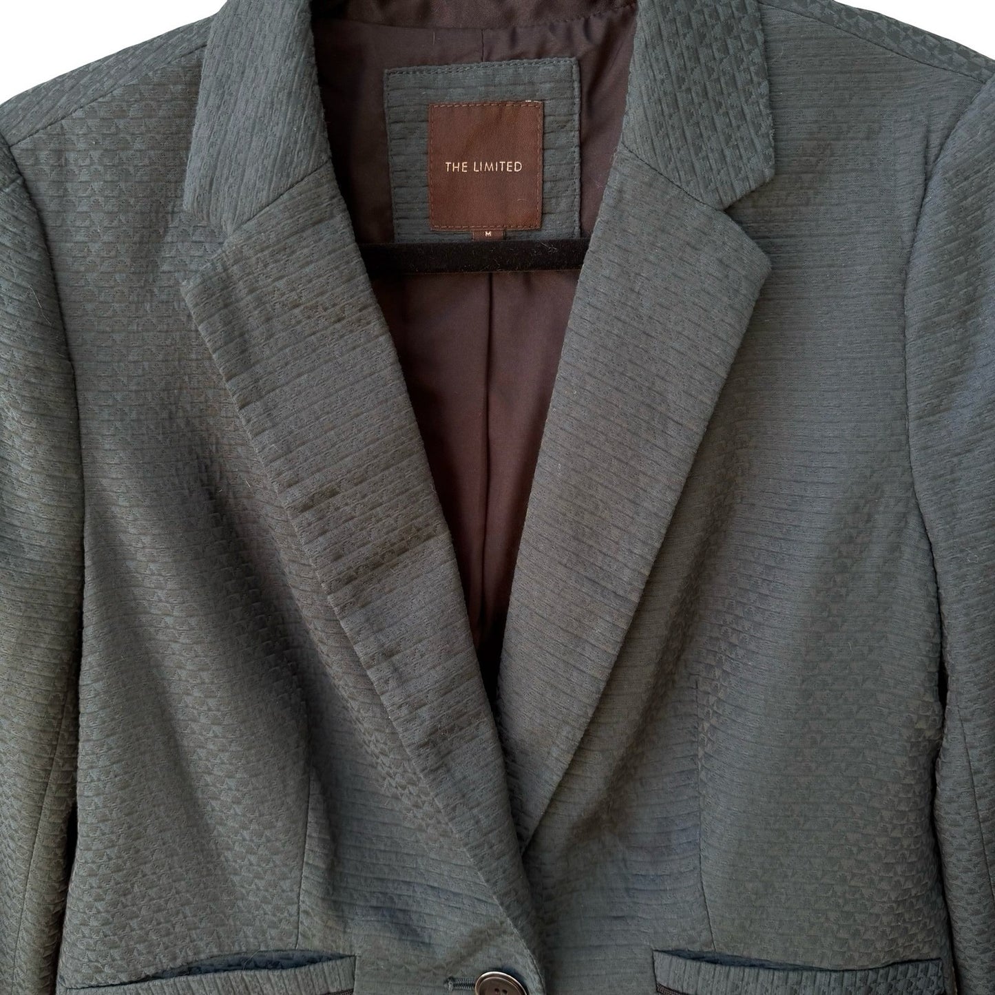 The Limited Textured Corporate Blazer Career Jacket Minimalist Teal Womens M