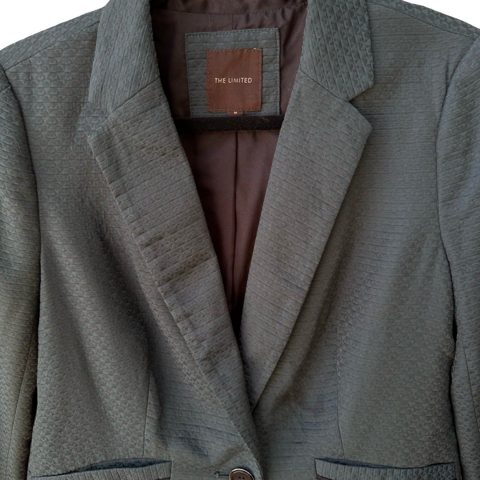 The Limited Textured Corporate Blazer Career Jacket Minimalist Teal Womens M