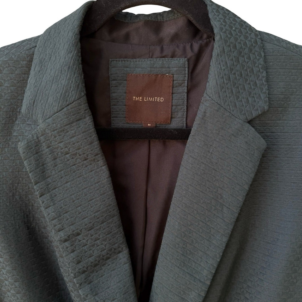 The Limited Textured Corporate Blazer Career Jacket Minimalist Teal Womens M