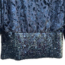 Switch Siasia New York Vintage Velvet &amp; Sequin Waist Wrist Semi Sheer Boat Neck Blouse 2 image