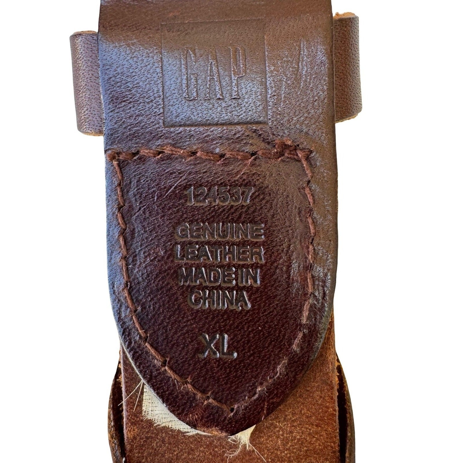 Gap Boho Western Rustic Brown Genuine Leather Braided Interlocking Link Belt XL