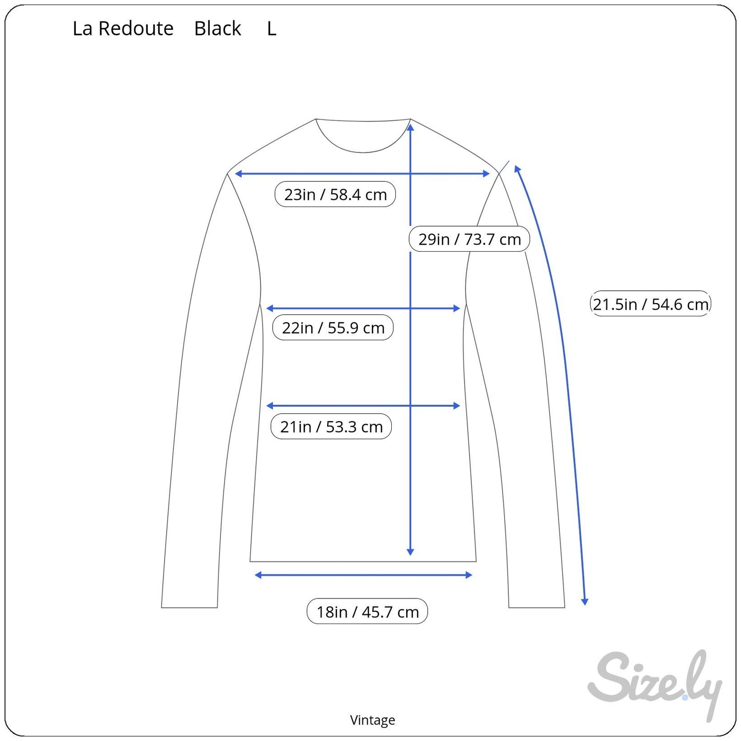 La Redoute Vintage Womens Wool Blend Long Sleeve Minimalist Black Knit Sweater L