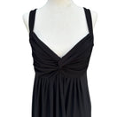 Switch Womens Black Sleeveless V Neck Ruched Bust Goddess Flowy Fit Flare Midi Dress 3 image