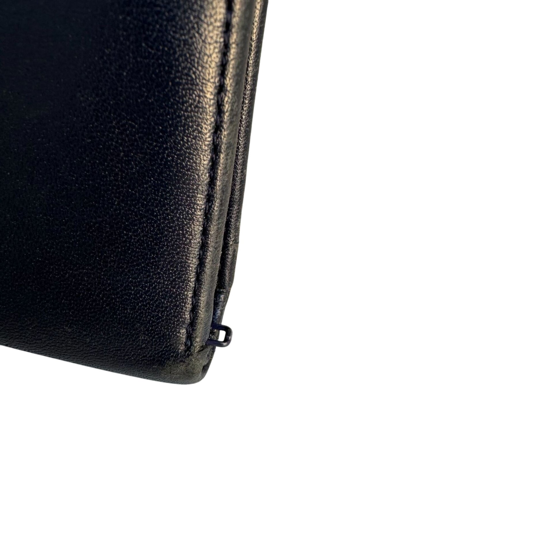 Nordstrom Vintage Womens Navy Leather Card Slots Fold Change Snap Close Wallet