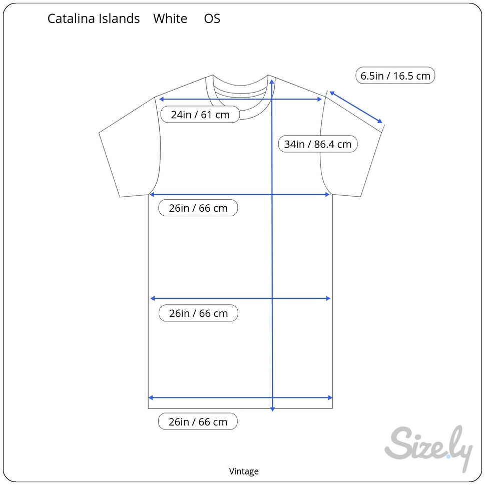 Vintage 80s Catalina Islands Graphic White Crew Neck Hugger Free Style Shirt OS