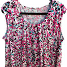 Switch Jones New York Careerwear Sleeveless Pleated Pink Abstract Confetti Blouse XL 3 image
