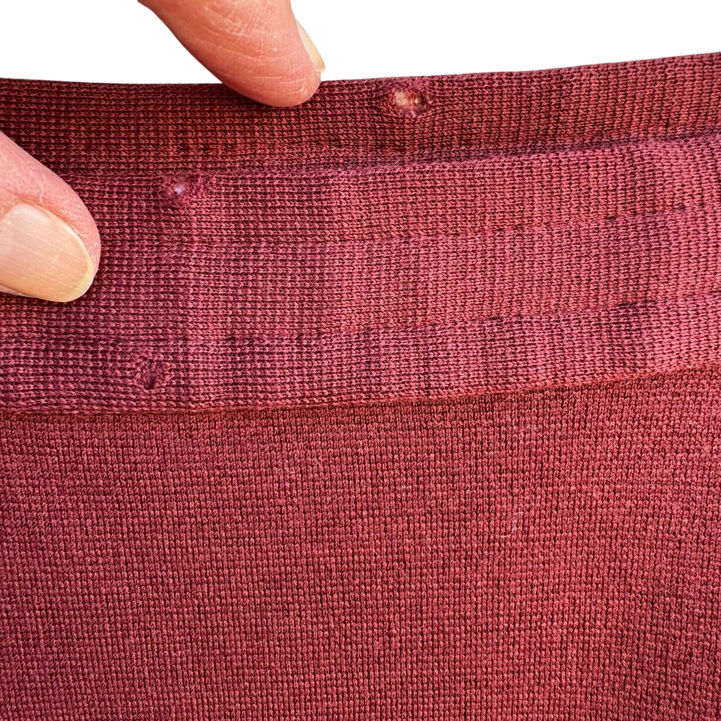 Dorce Knits Vintage Womens Burgundy High-Waist Knit Wool A Line Side Zip Skirt