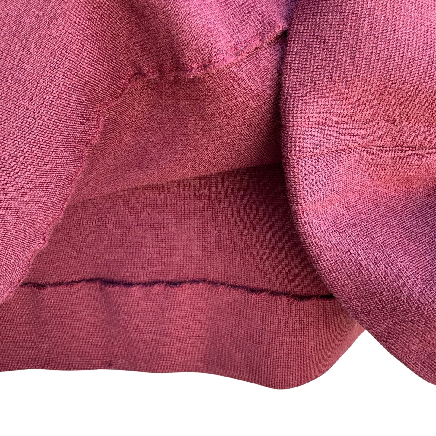 Dorce Knits Vintage Womens Burgundy High-Waist Knit Wool A Line Side Zip Skirt