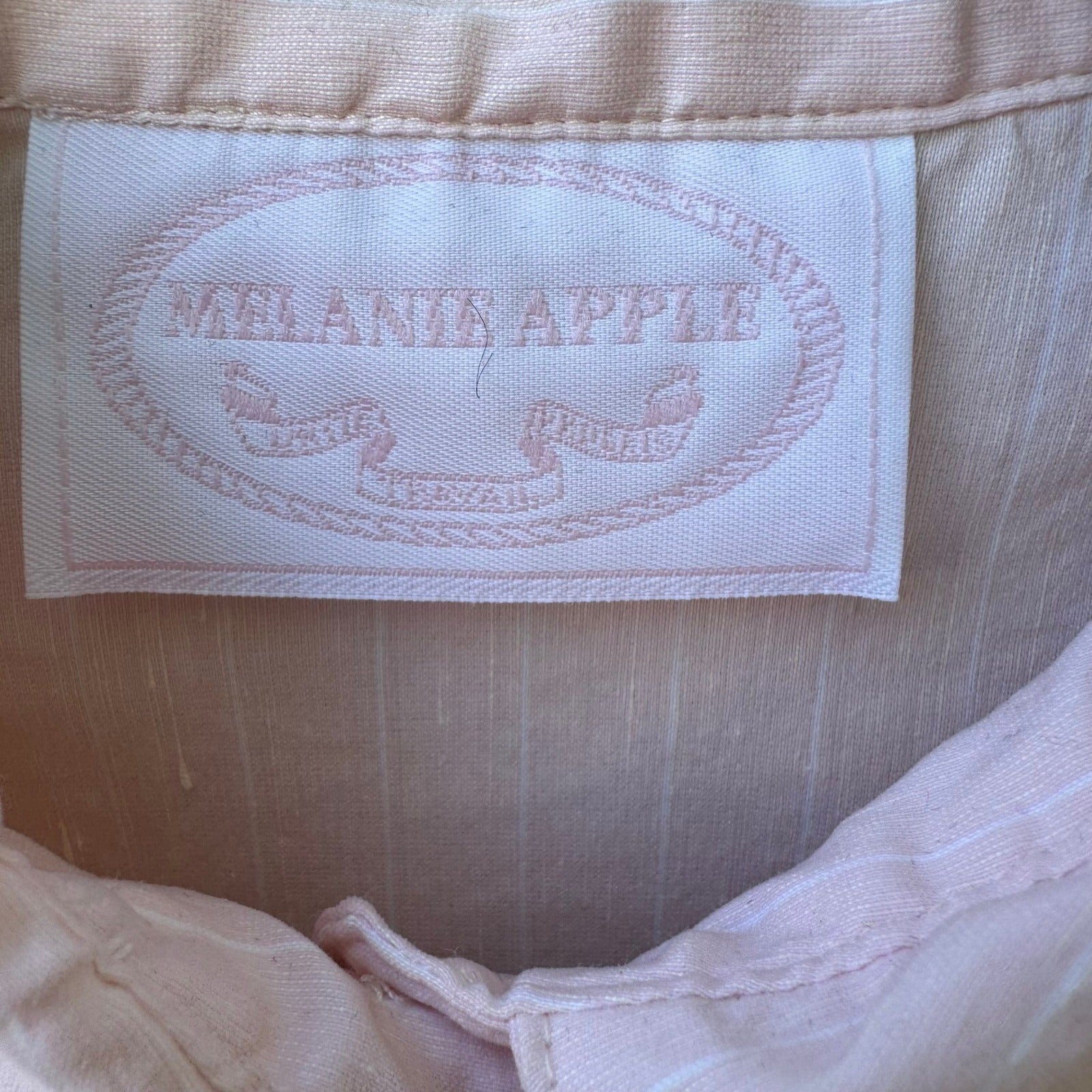 Melanie Apple Coqutte Pink Pinstripe Minimalist Preppy Top 3/4 Sleeve Tailored