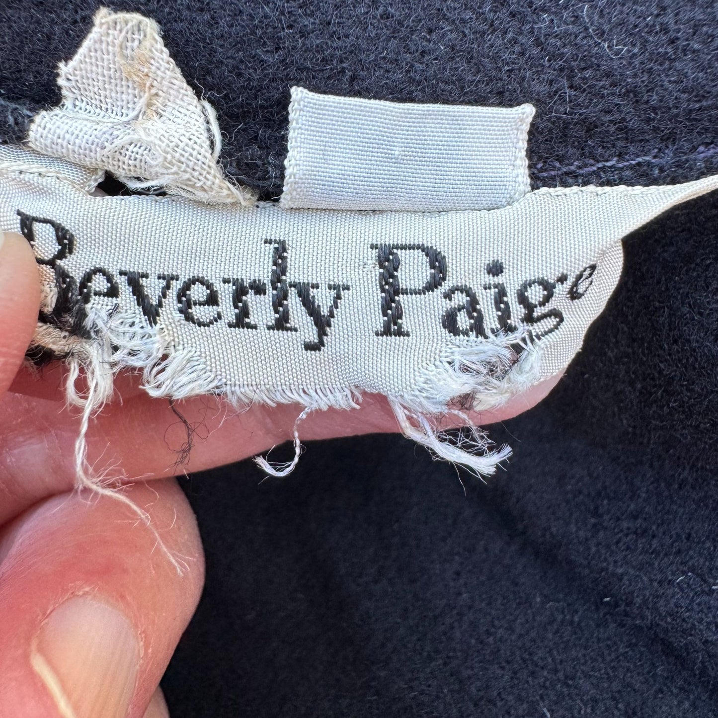 Beverly Paige Vintage 70s Wool Accordian Pleat Black Full Circle Maxi Skirt XS