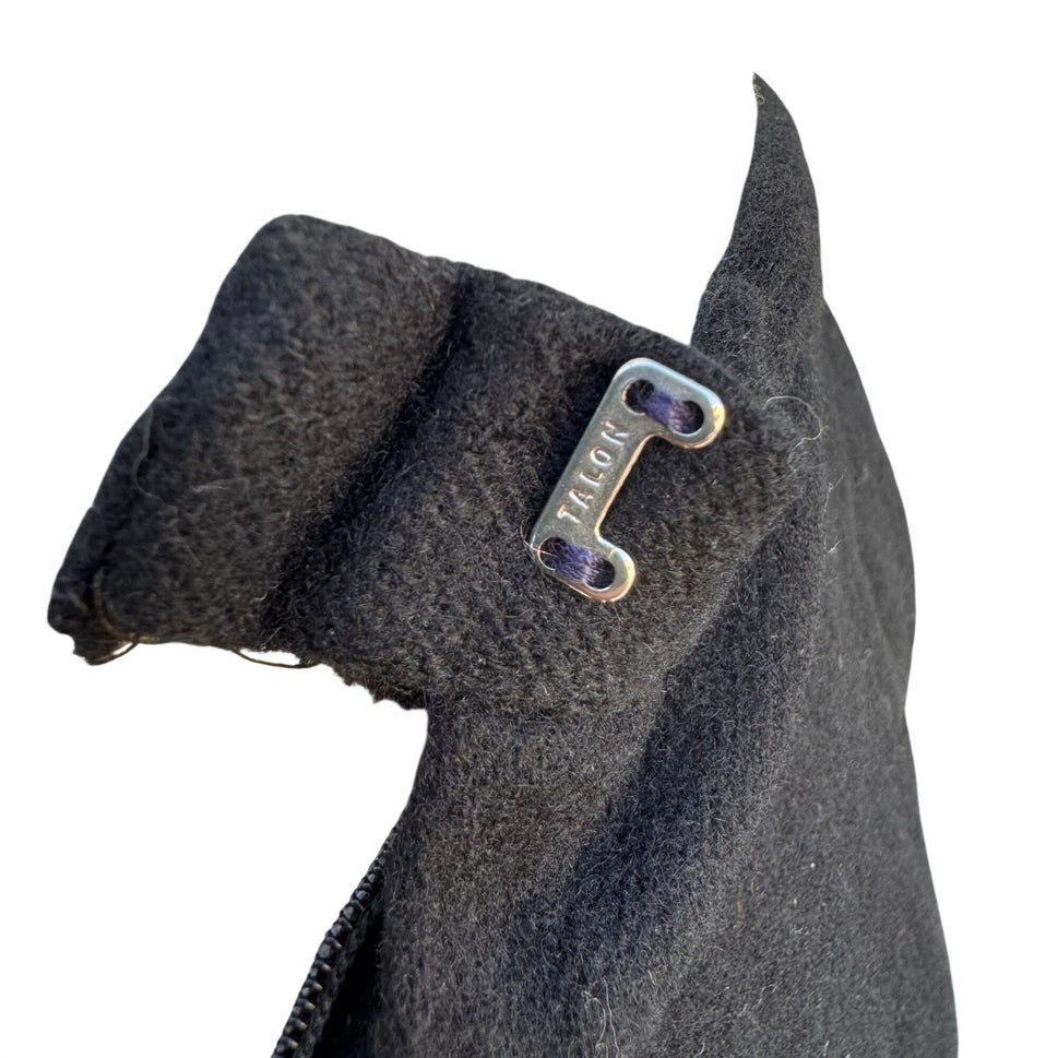 Beverly Paige Vintage 70s Wool Accordian Pleat Black Full Circle Maxi Skirt XS